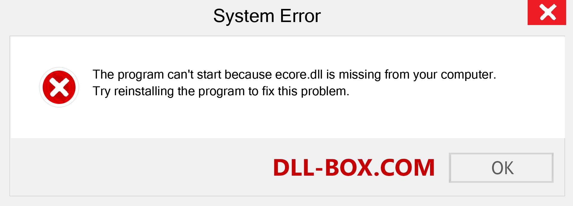  ecore.dll file is missing?. Download for Windows 7, 8, 10 - Fix  ecore dll Missing Error on Windows, photos, images